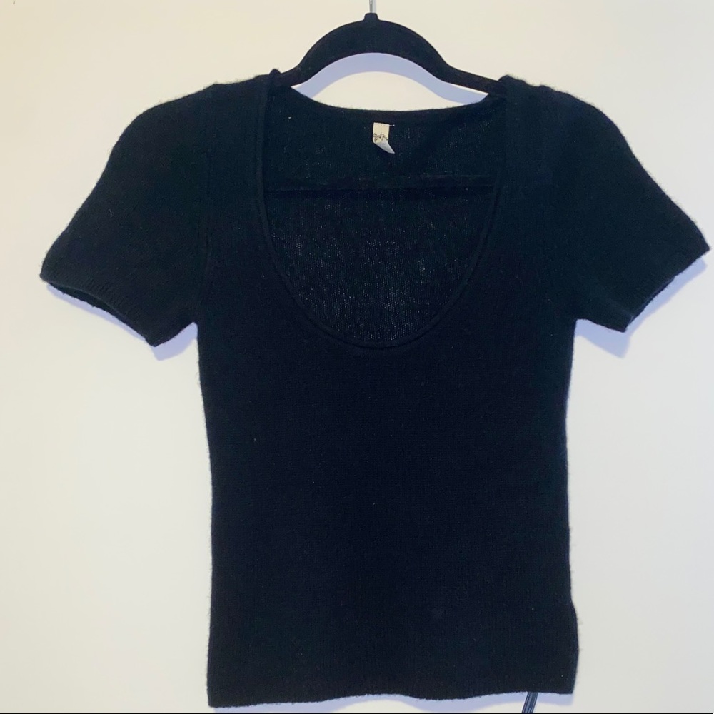 Free People 100% Cashmere Scoop Neck Sweater Top